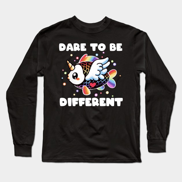 Fishycorn dare to be different Long Sleeve T-Shirt by NemiMakeit